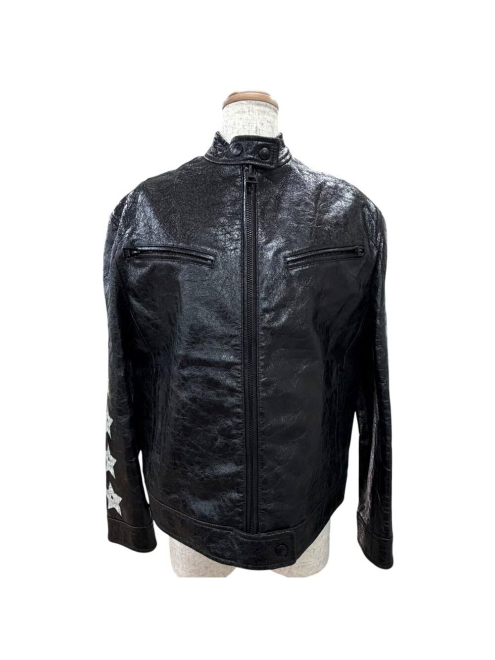 Dior Embroidery Single Rider's Jacket Goat Leather 38